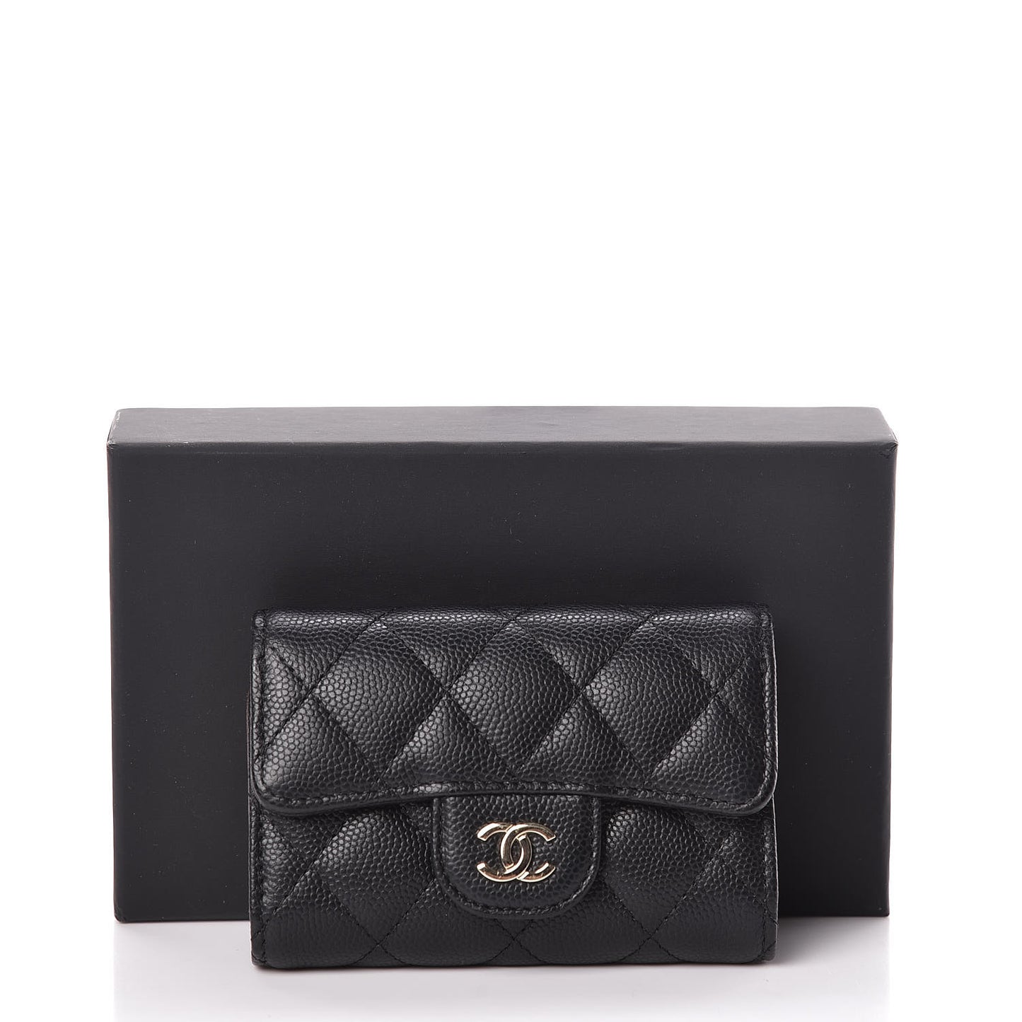 Caviar Quilted Classic 4 Key Holder Wallet Black