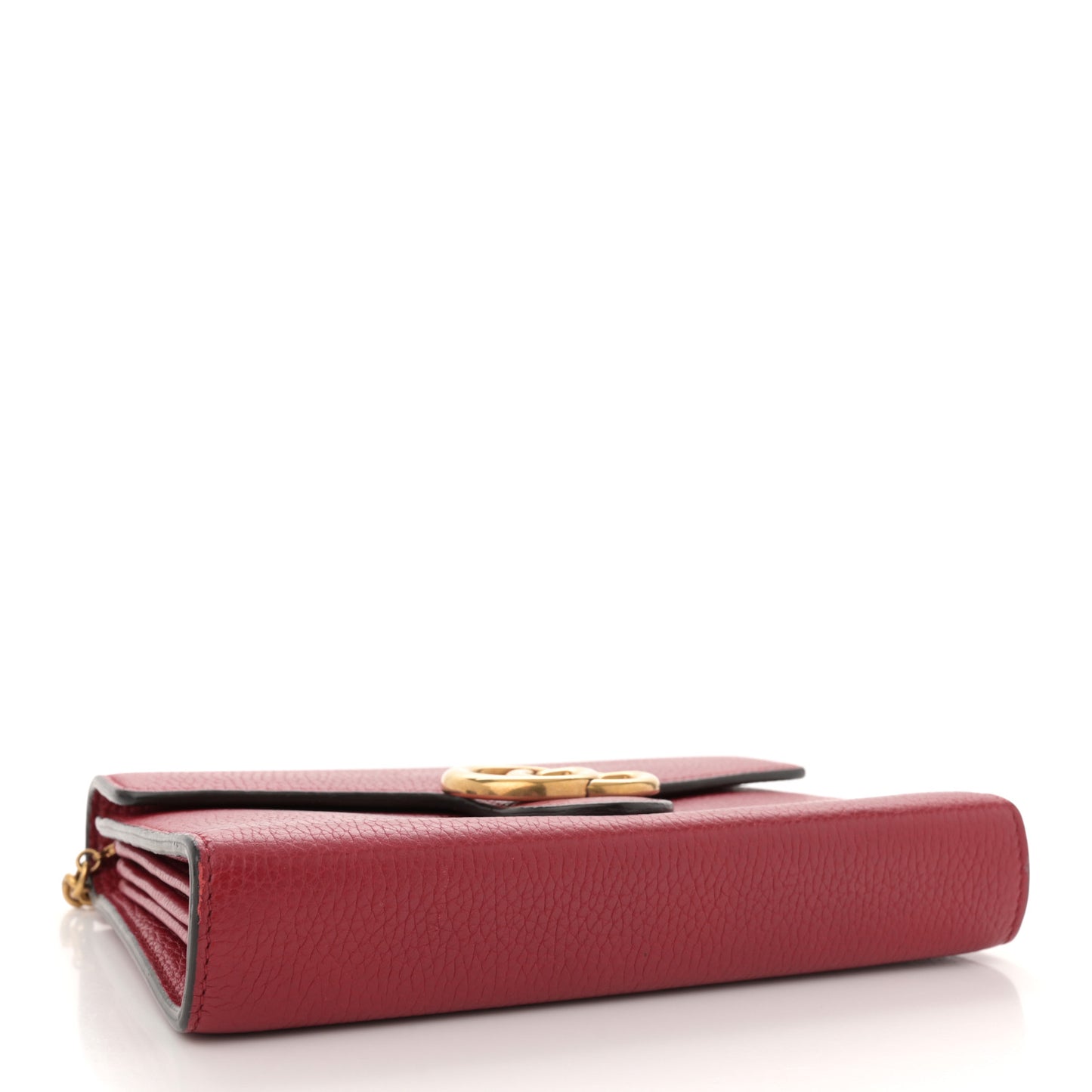 Calfskin GG Marmont Chain Wallet Vulcanic Red
