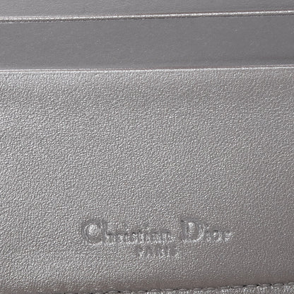 Christian Dior Metallic Calfskin Cannage Lady Dior Medium Wallet Silver 6 of 7