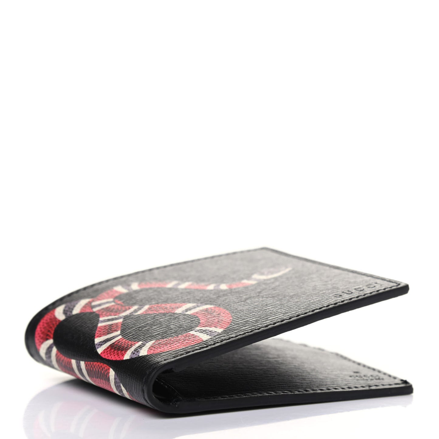 Shangai Calfskin Kingsnake Bi-Fold Wallet Black
