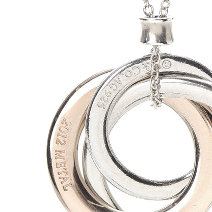 Tiffany Sterling Silver Rubedo Small Interlocking Circles Pendant Necklace 5 of 6