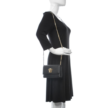 Versace Grained Calfskin Palazzo Chain Evening Bag Black 2 of 8