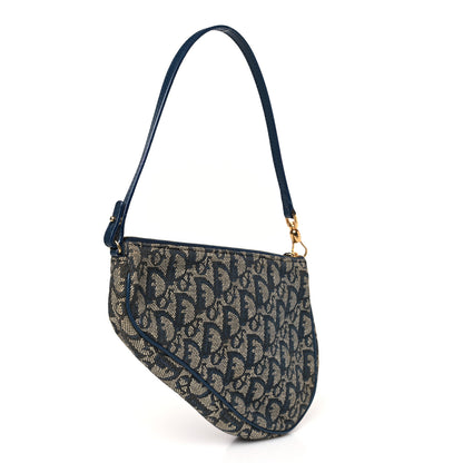 Christian Dior Monogram Mini Saddle Pochette Navy 3 of 9