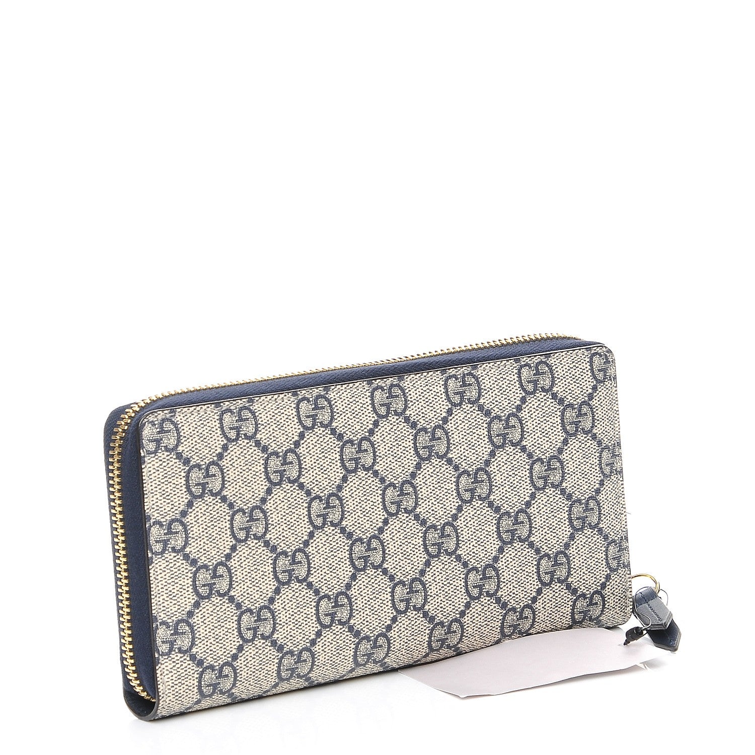 Gucci GG Supreme Monogram Moon Calfskin Zip Around Wallet Beige Blue 3 of 8
