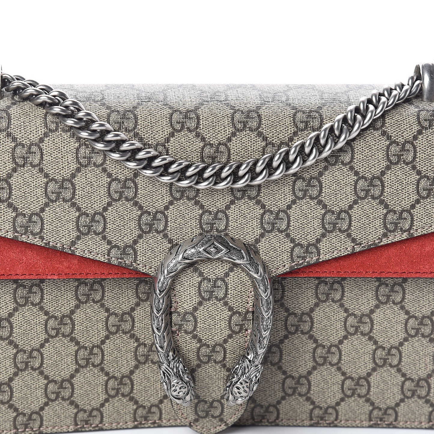 GG Supreme Monogram Small Dionysus Shoulder Bag Red
