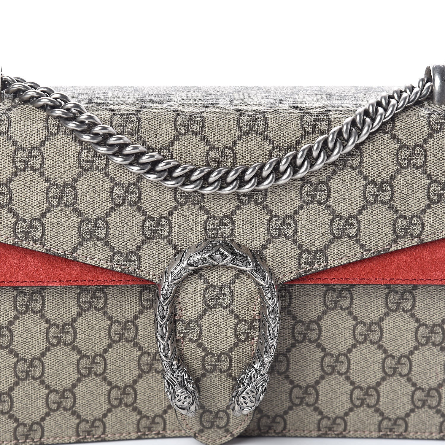 Gucci GG Supreme Monogram Small Dionysus Shoulder Bag Red 8 of 10