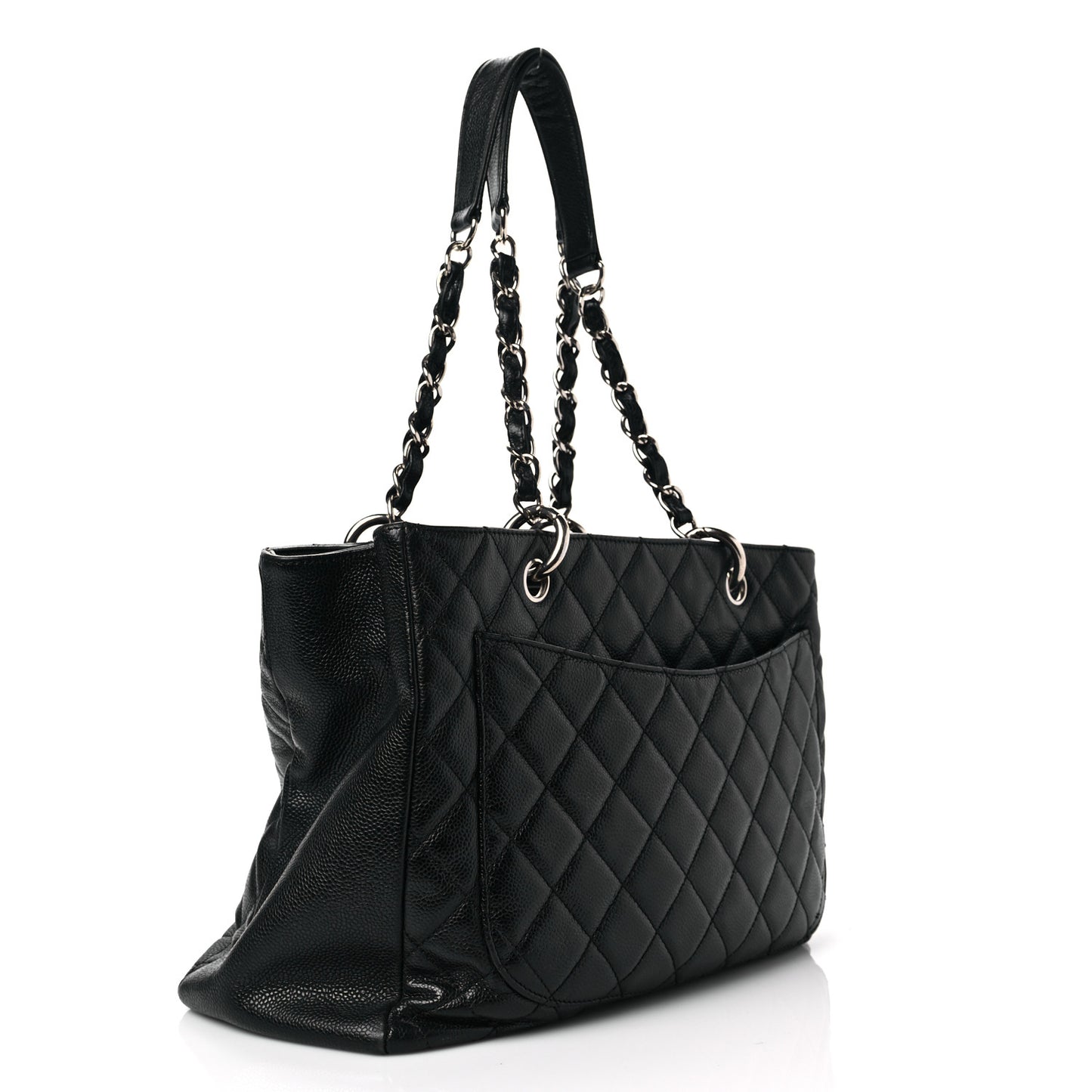 Caviar Quilted Grand Shopping Tote GST Black