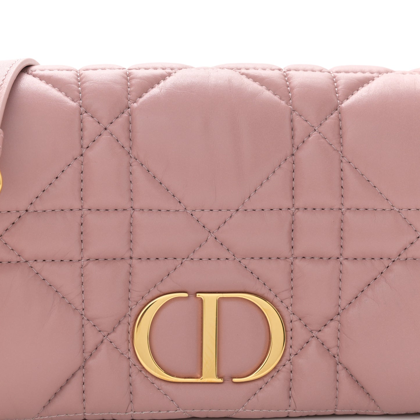 Calfskin Macrocannage Mini Caro Bag Old Rose