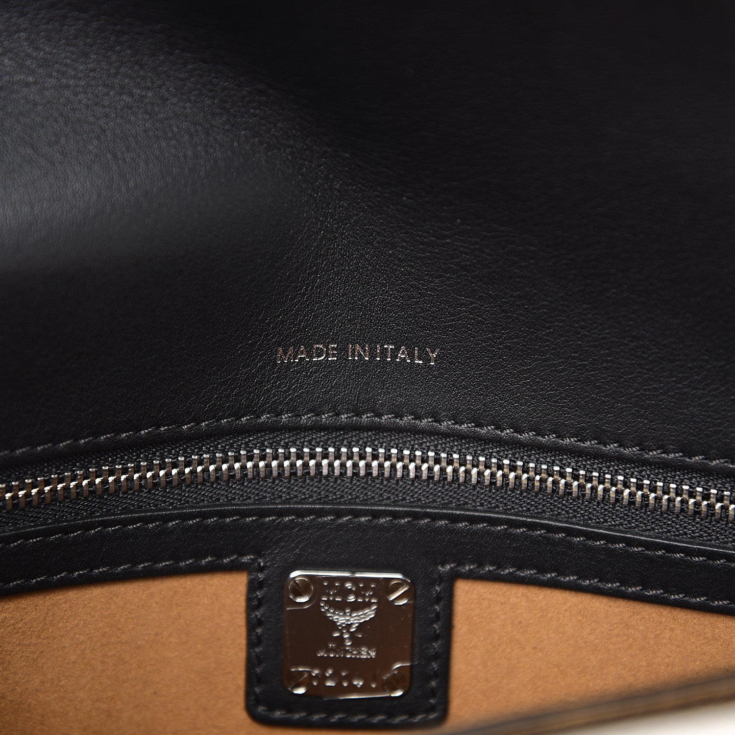 MCM Calfskin Visetos Small Patricia Crossbody Bag Eden Black 6 of 9