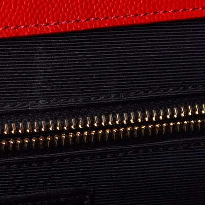Saint Laurent Grain De Poudre Matelasse Chevron Large Monogram Satchel Lipstick Red 6 of 10