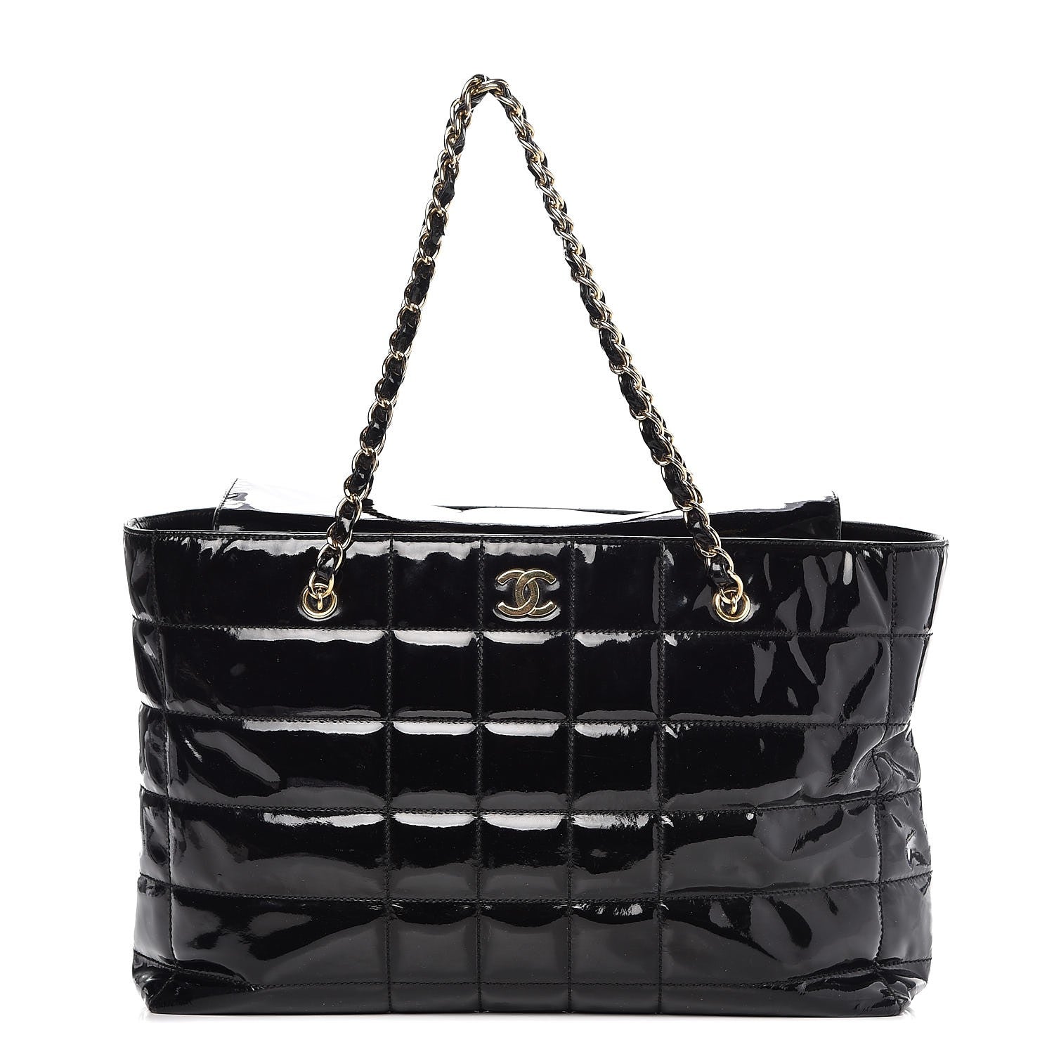 Chanel Patent Chocolate Bar CC Tote Black 1 of 11