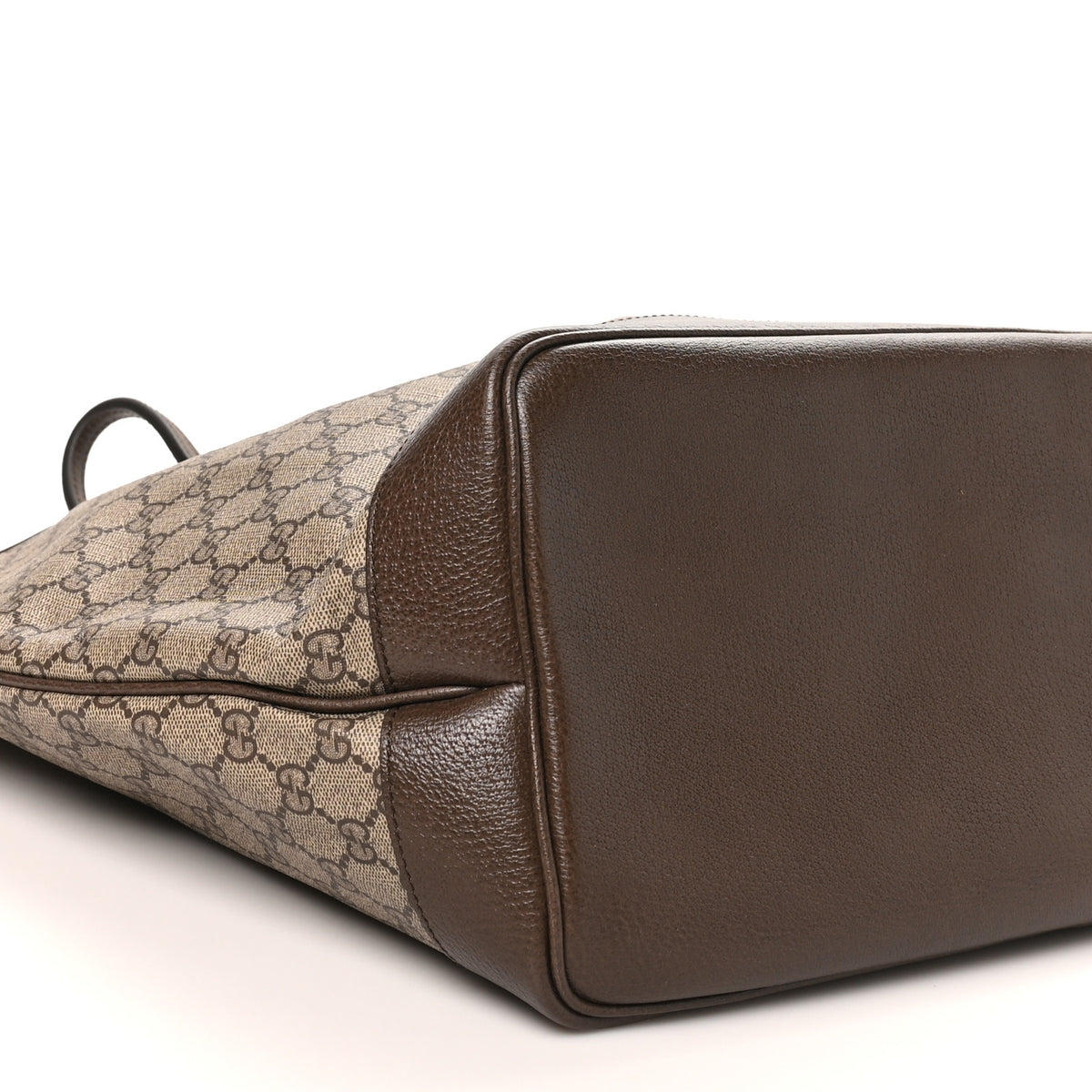 GG Supreme Monogram Textured Dollar Calfskin Web Large Ophidia Tote Beige Ebony New Acero