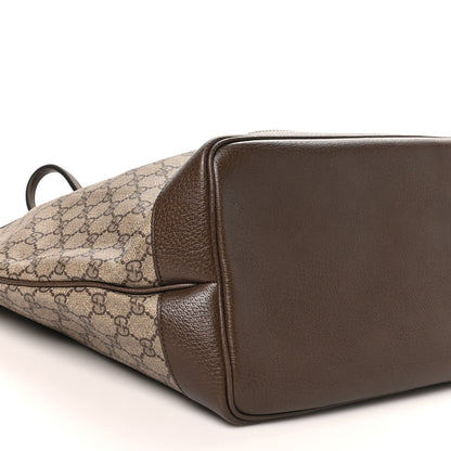 Gucci GG Supreme Monogram Textured Dollar Calfskin Web Large Ophidia Tote Beige Ebony New Acero 9 of 10