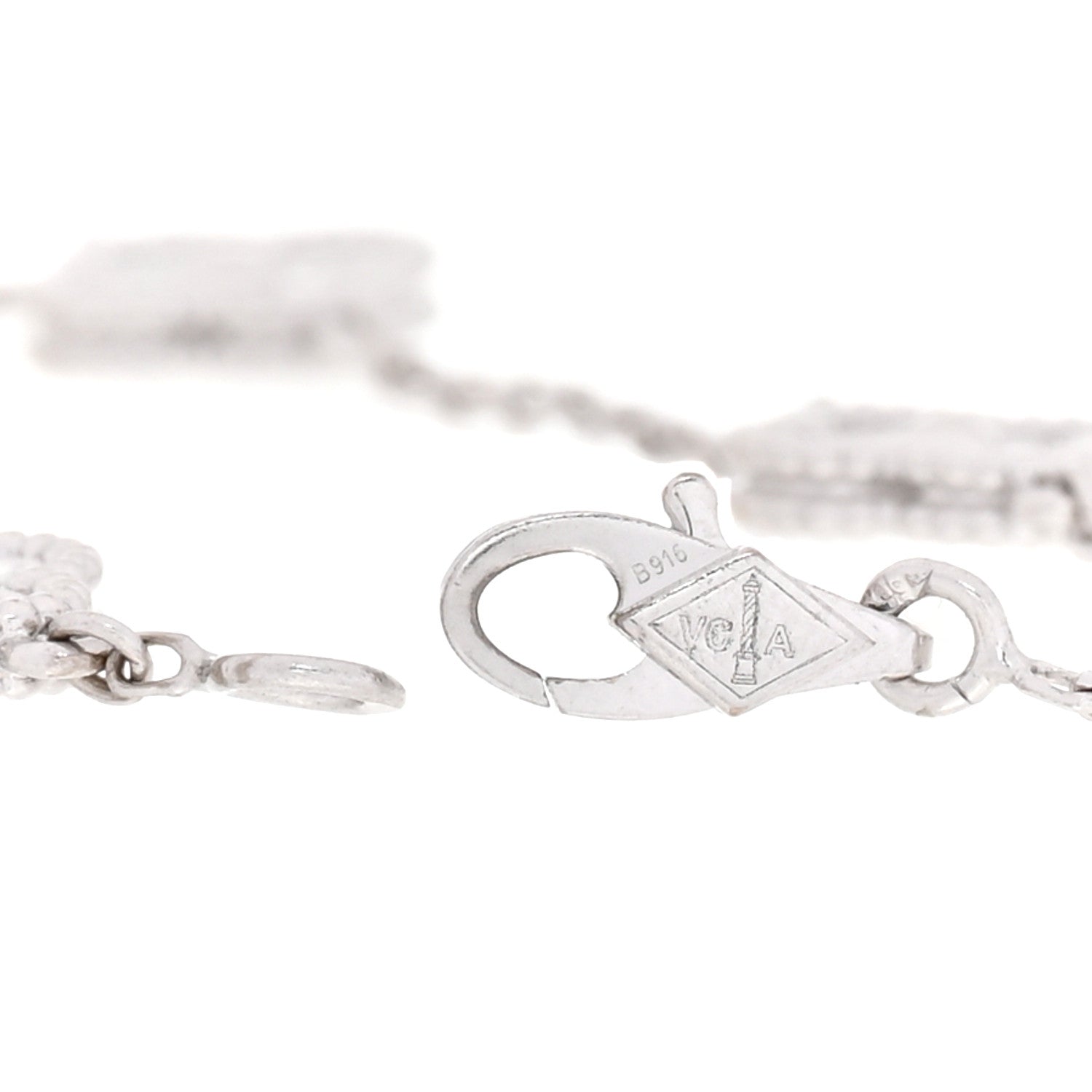 Van Cleef & Arpels 18K White Gold Diamond 6 Motifs Sweet Alhambra Bracelet 3 of 6