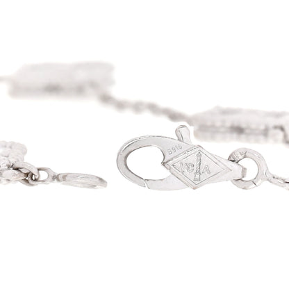 Van Cleef & Arpels 18K White Gold Diamond 6 Motifs Sweet Alhambra Bracelet 3 of 6