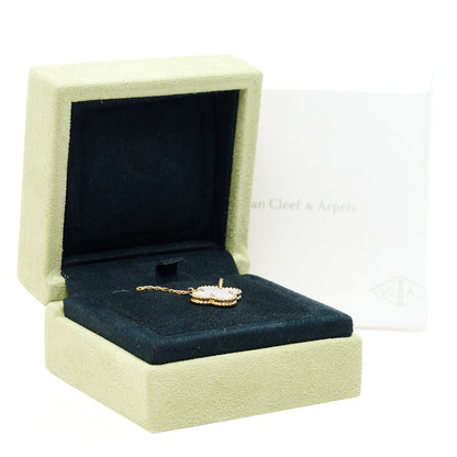 Van Cleef & Arpels 18K Yellow Gold Mother of Pearl Vintage Alhambra Pendant Necklace 6 of 6