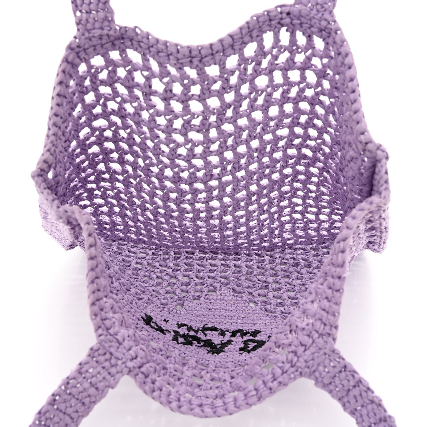 Yarn Raffia Effect Crochet Logo Embroidered Tote Bag Lilium