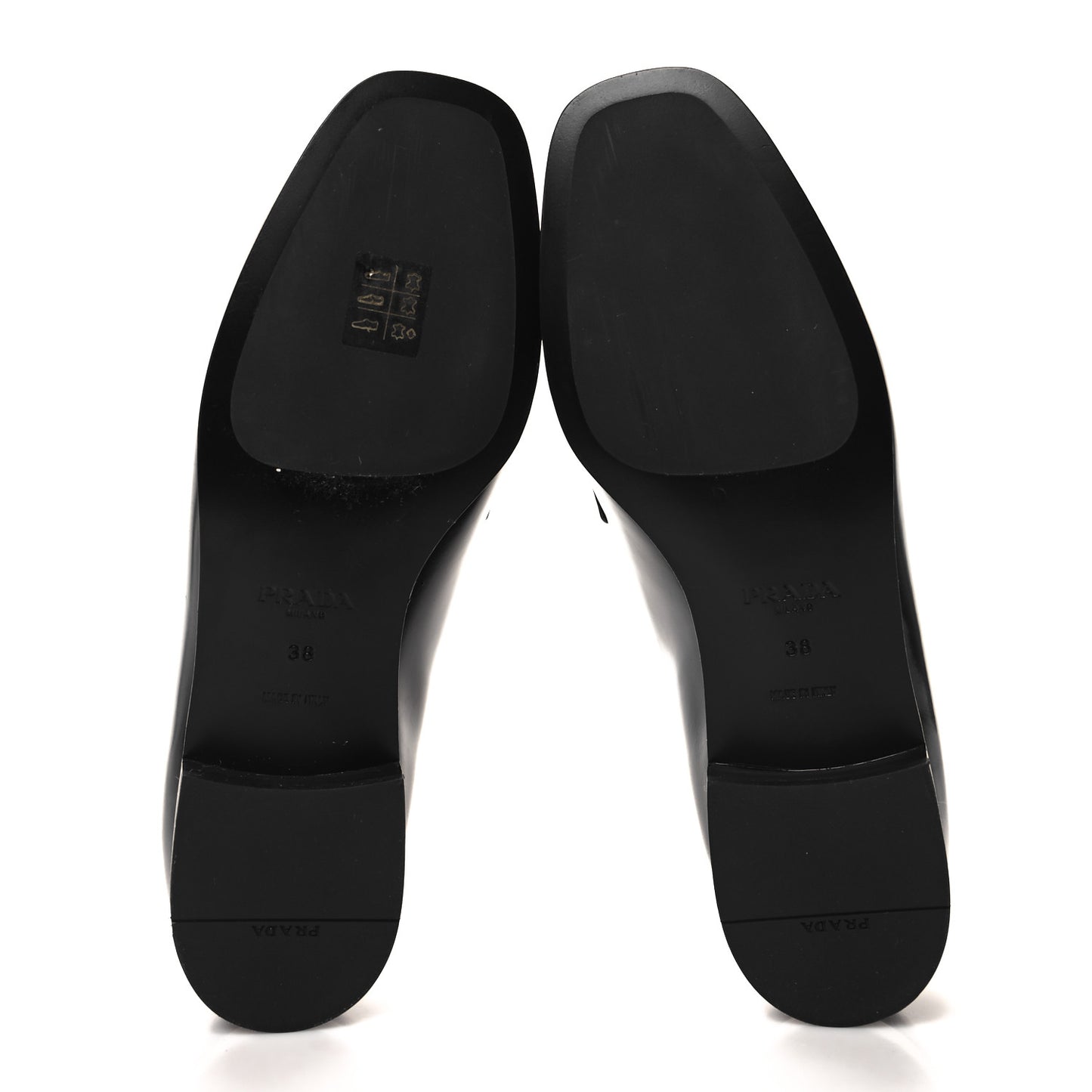 Spazzolato Metal Triangle Logo Loafers 38 Black