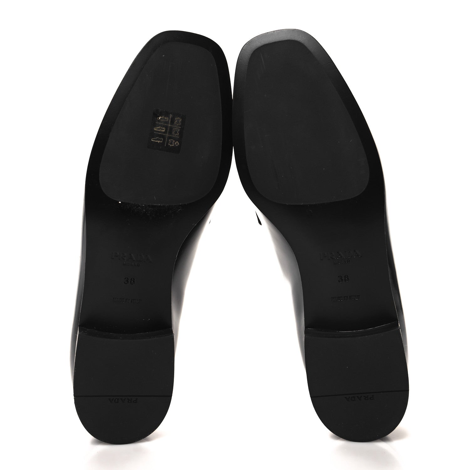 Prada Spazzolato Metal Triangle Logo Loafers 38 Black 5 of 8