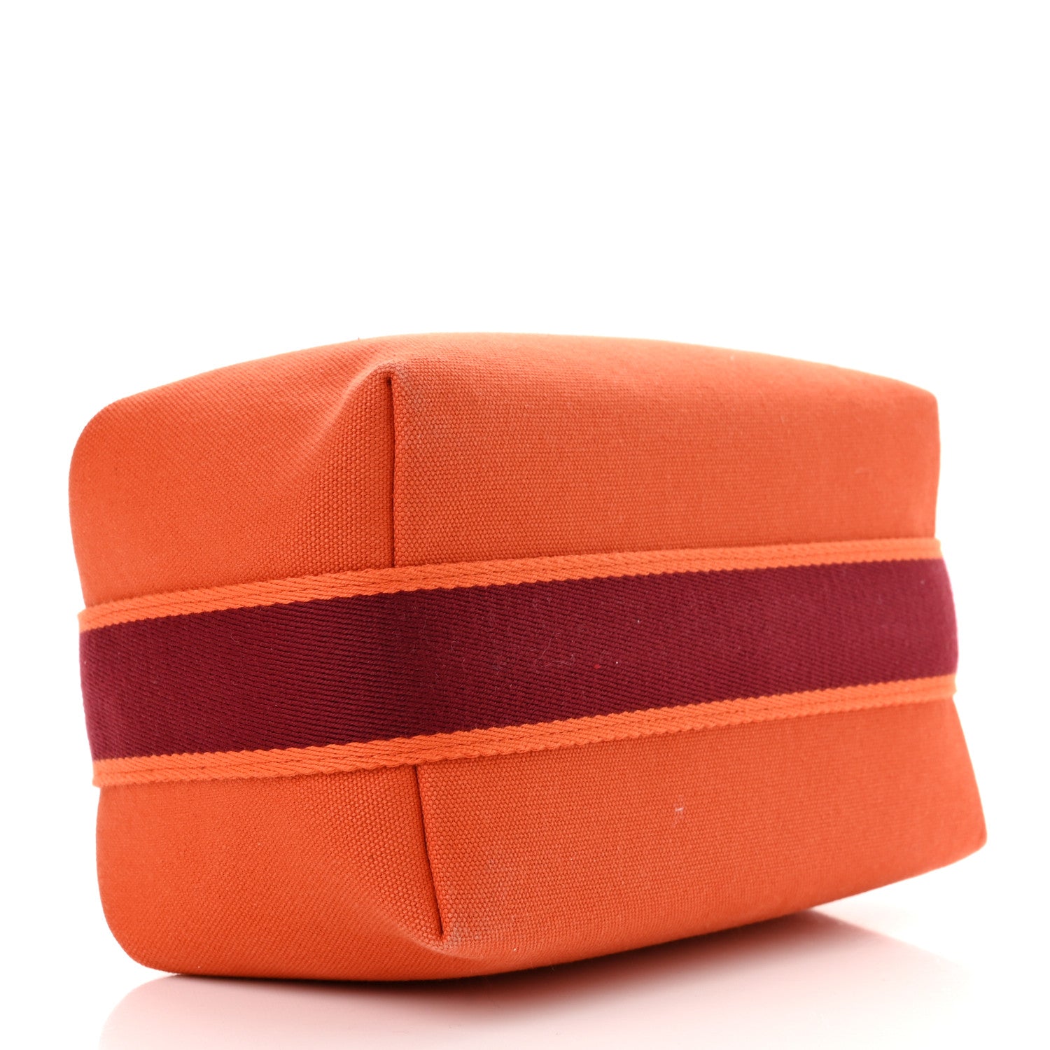 Hermes Canvas Small Bride-A-Brac Pouch Orange Burgundy 4 of 9