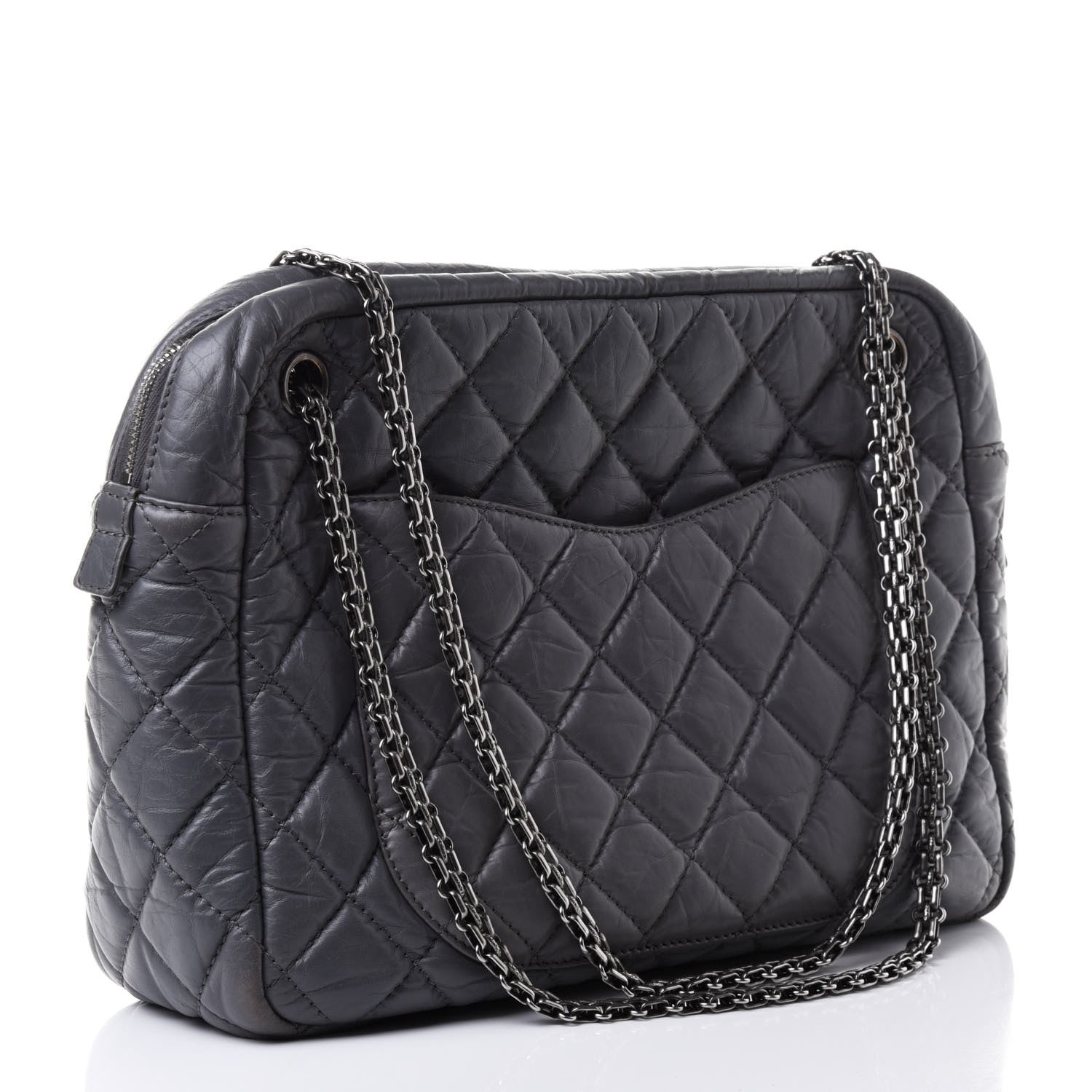 Chanel Aged Calfskin Quilted Large Reissue Camera Case Grey 2 of 4