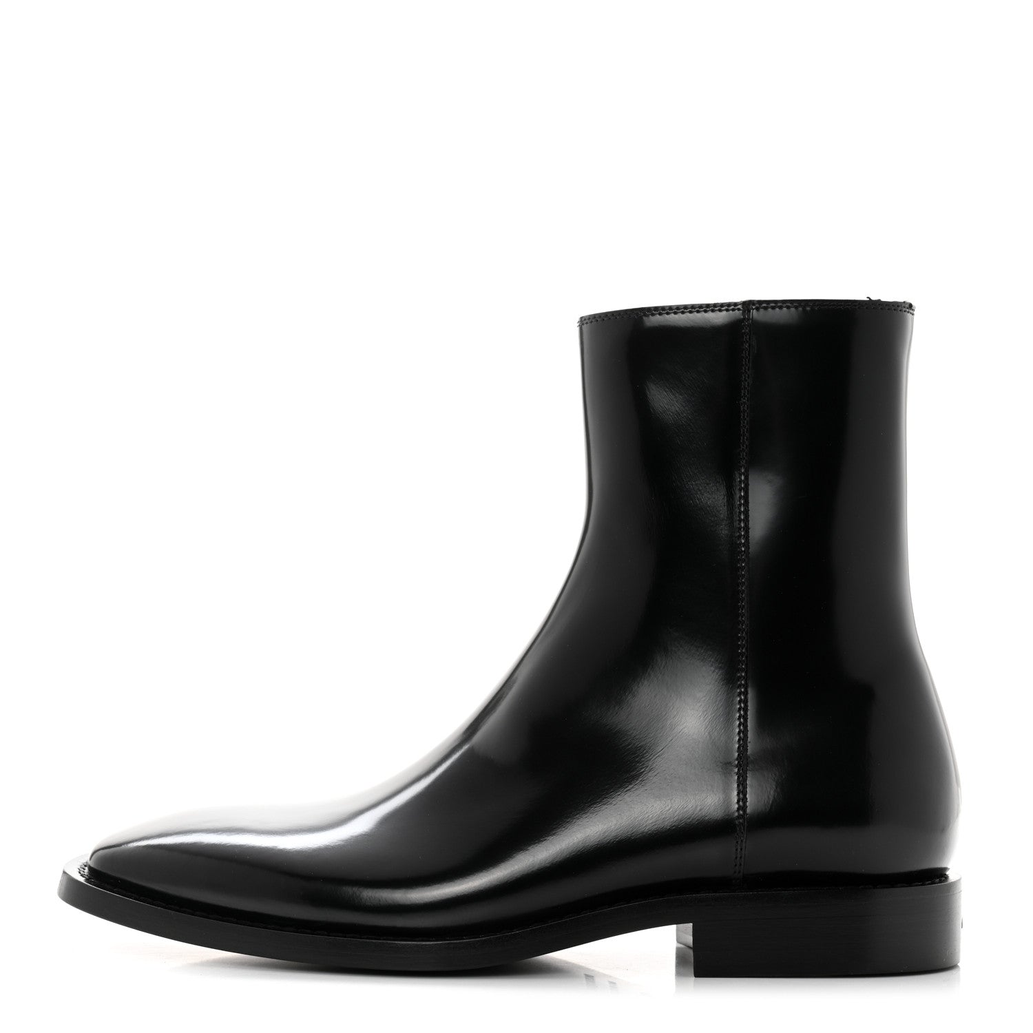 Balenciaga Polished Calfskin Rim Boots 40 Black 1 of 9