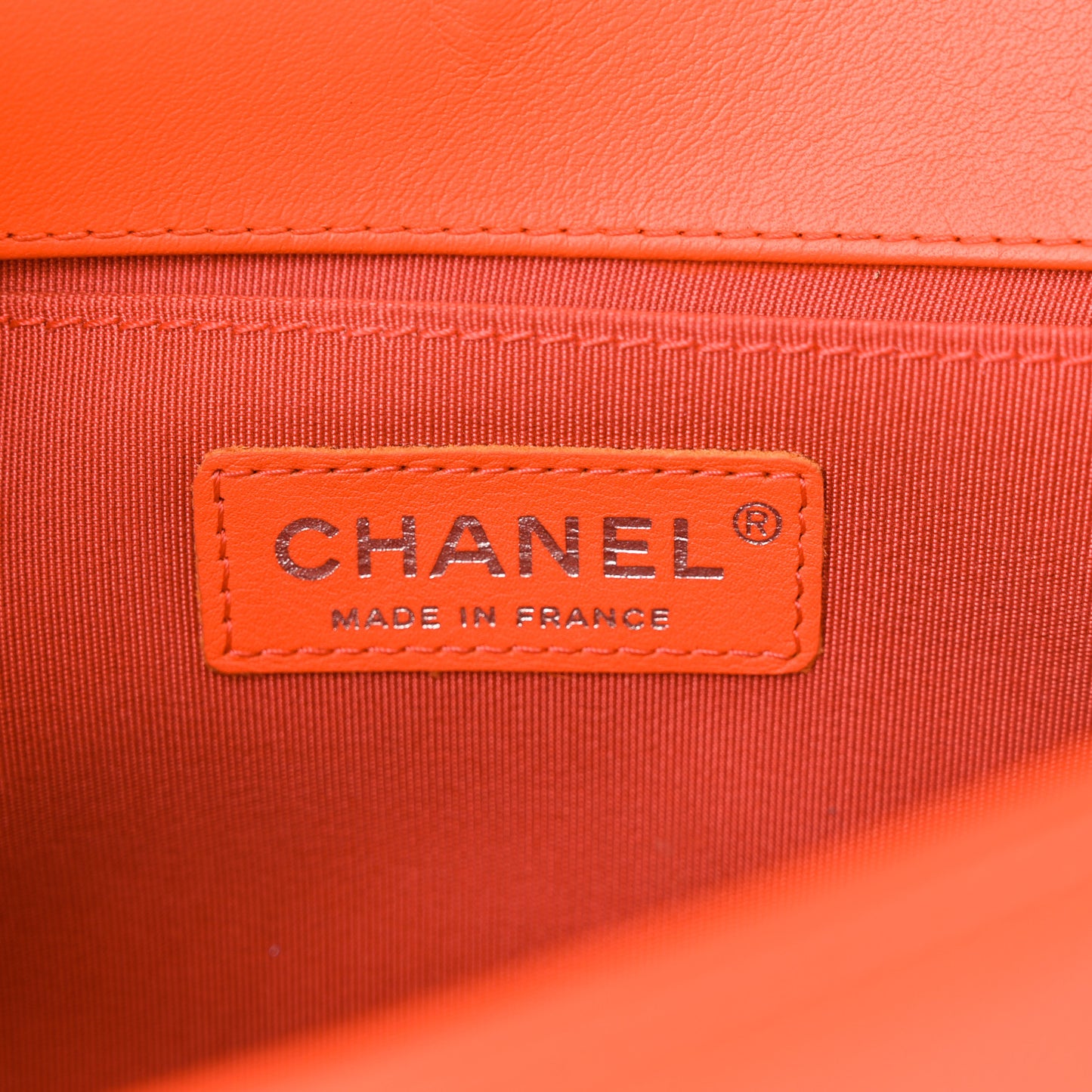 Calfskin Chevron Quilted Medium Boy Flap Coral