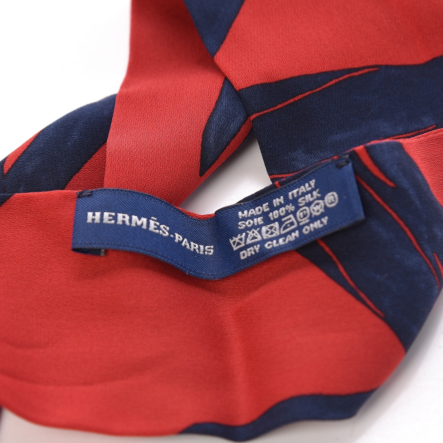 Hermes Silk Les Mains Twilly Rouge Dolomites 3 of 4