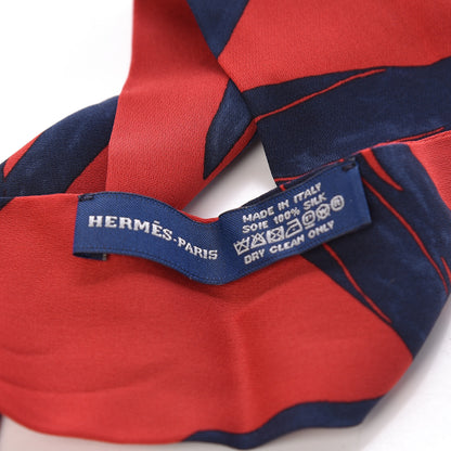 Hermes Silk Les Mains Twilly Rouge Dolomites 3 of 4