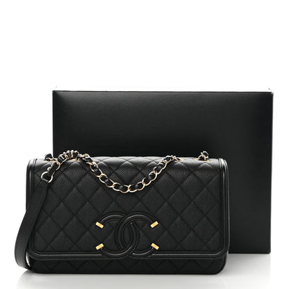 Chanel Caviar Quilted Medium CC Filigree Flap Black 13 of 13