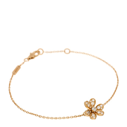 Van Cleef & Arpels 18K Yellow Gold Diamond Mini Frivole Pave Bracelet 1 of 4