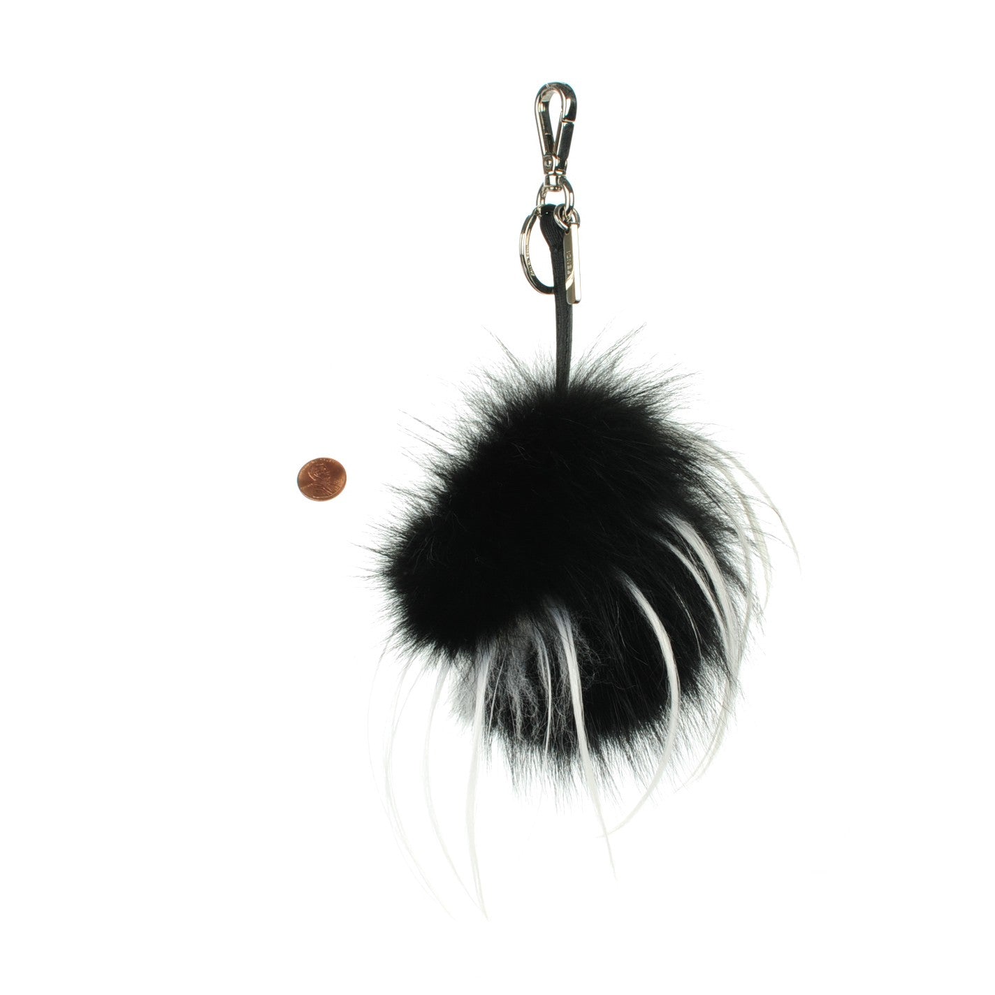 Fendi Vitello Elite Fox Goat Fur Igor Monster Bag Bug Cube Charm Rosso Black White 2 of 5