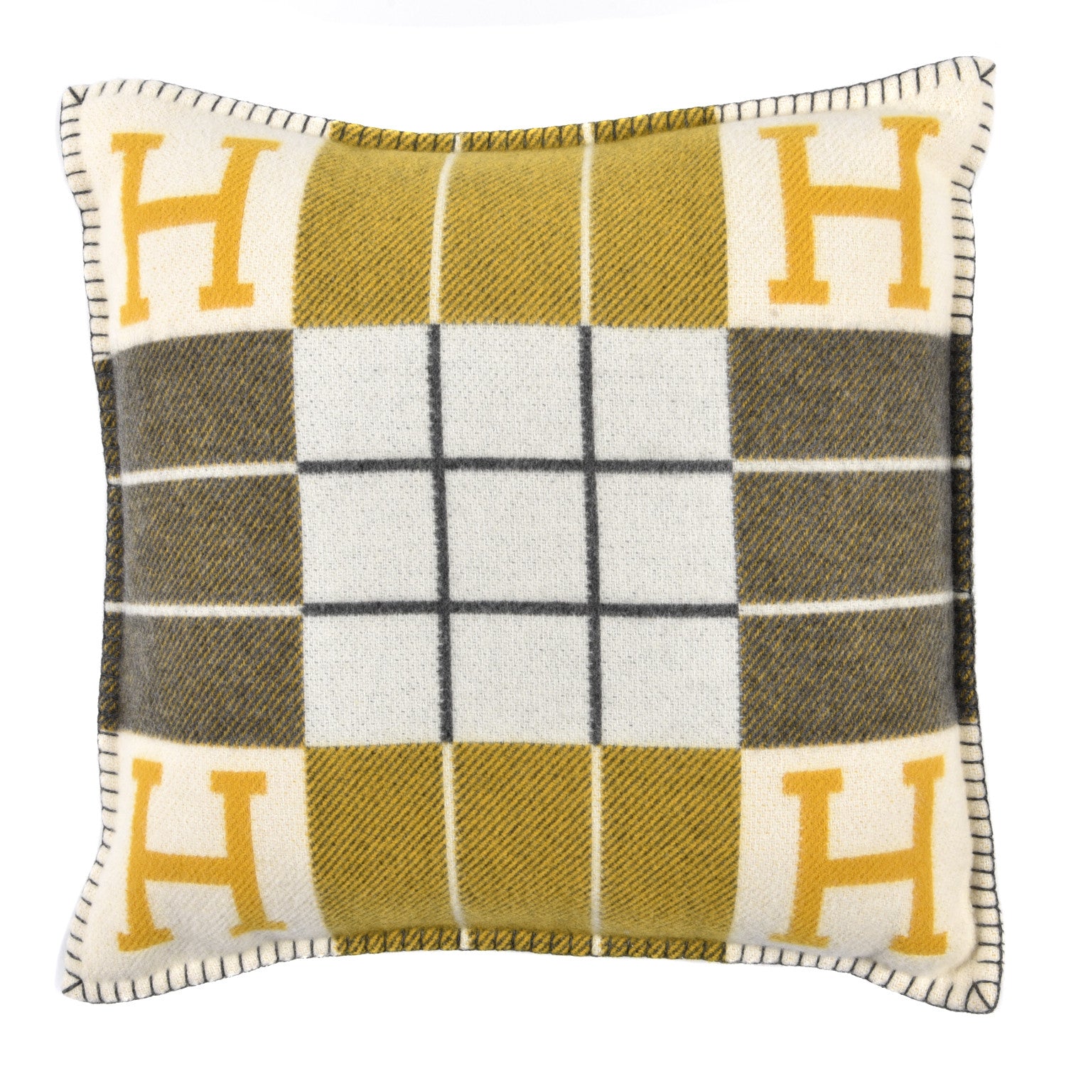 Hermes Wool Cashmere Avalon III Pillow PM Gris Soleil 2 of 3