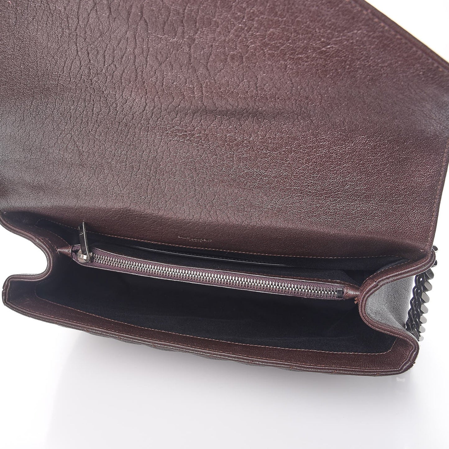 Sheepskin Matelasse Chevron Monogram Large College Satchel Black Tulip