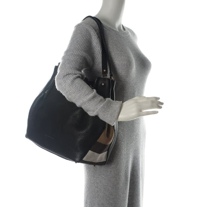 Burberry Grainy Calfskin House Check Medium Maidstone Black 2 of 8