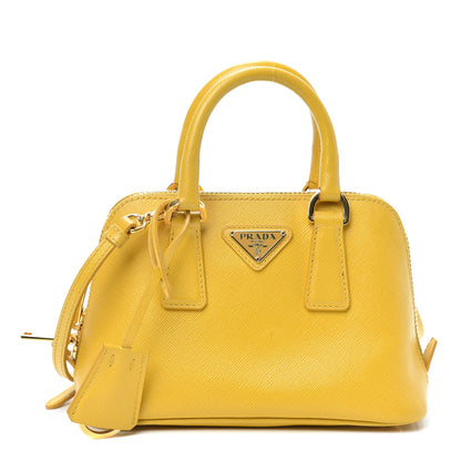 Prada Saffiano Lux Mini Promenade Tote Yellow 1 of 9