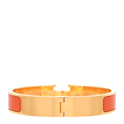 Hermes Enamel Narrow Clic Clac H Bracelet GM Orange 3 of 5