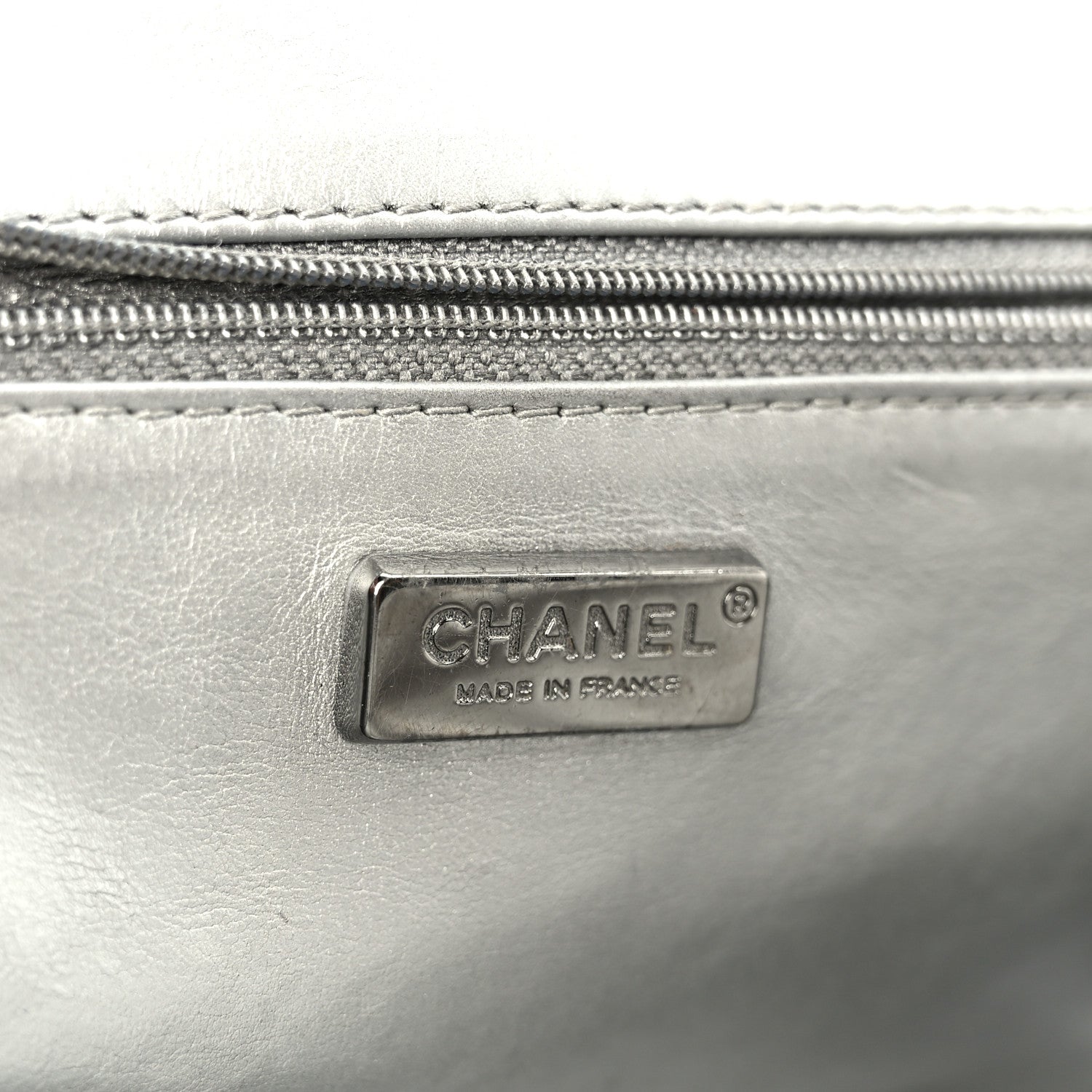 Chanel Metallic Snakeskin Medium Single Flap Silver 6 of 13