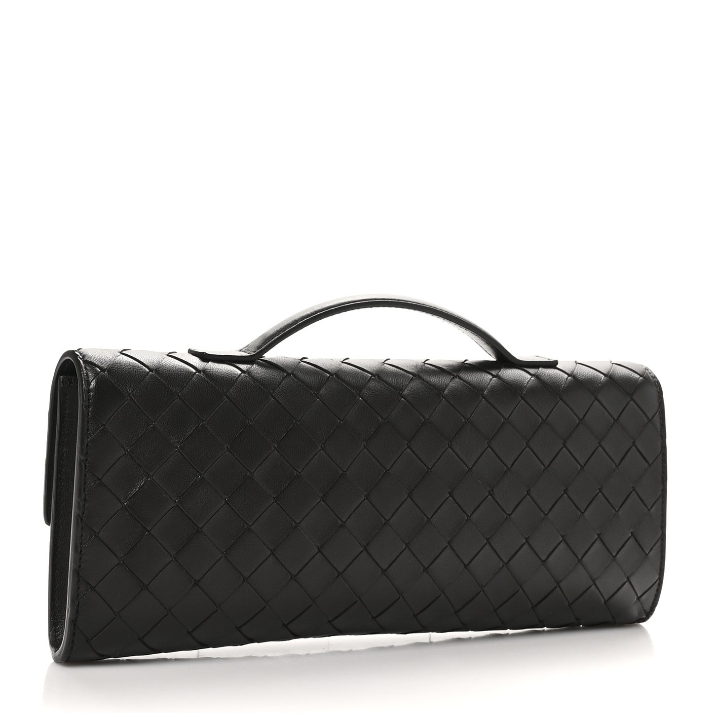 Nappa Intrecciato Long Andiamo Top Handle Clutch Fondant
