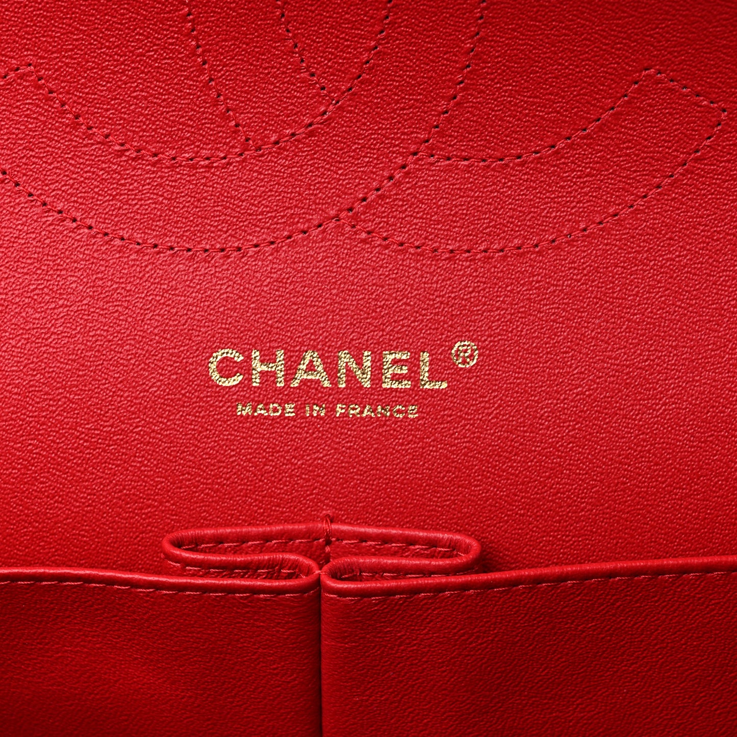 Lambskin Quilted Jumbo Double Flap Red