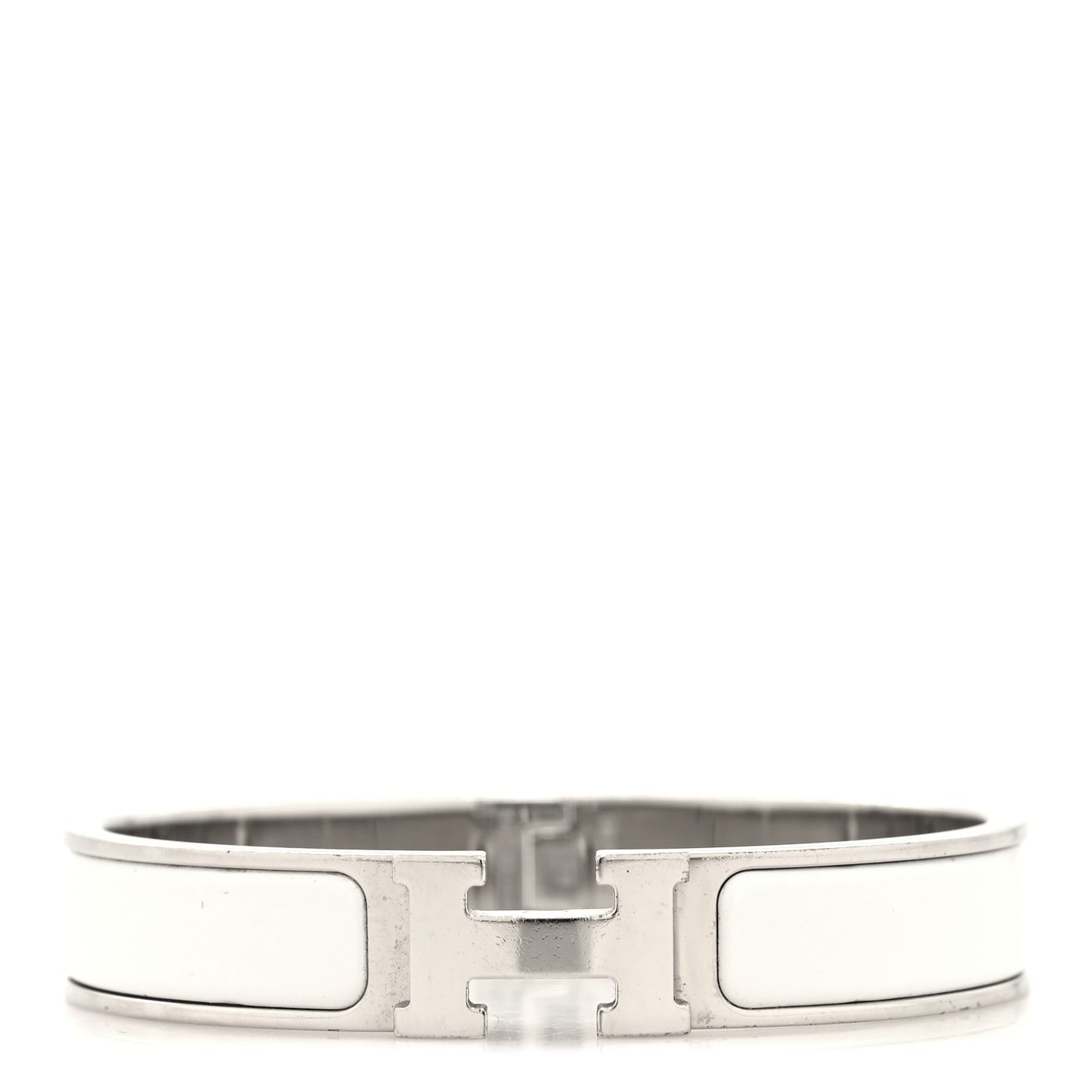 Enamel Narrow Clic Clac H Bracelet GM White