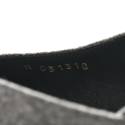 Chanel Wool Velvet Cap Toe CC Slingback Pumps 35 Black Grey 9 of 12