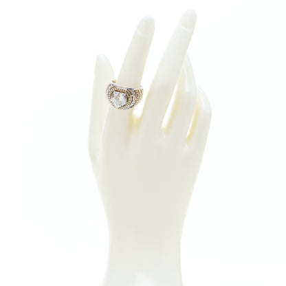 John Hardy Sterling Silver 18K Yellow Gold White Topaz Heart Dot Ring 54 7 2 of 6