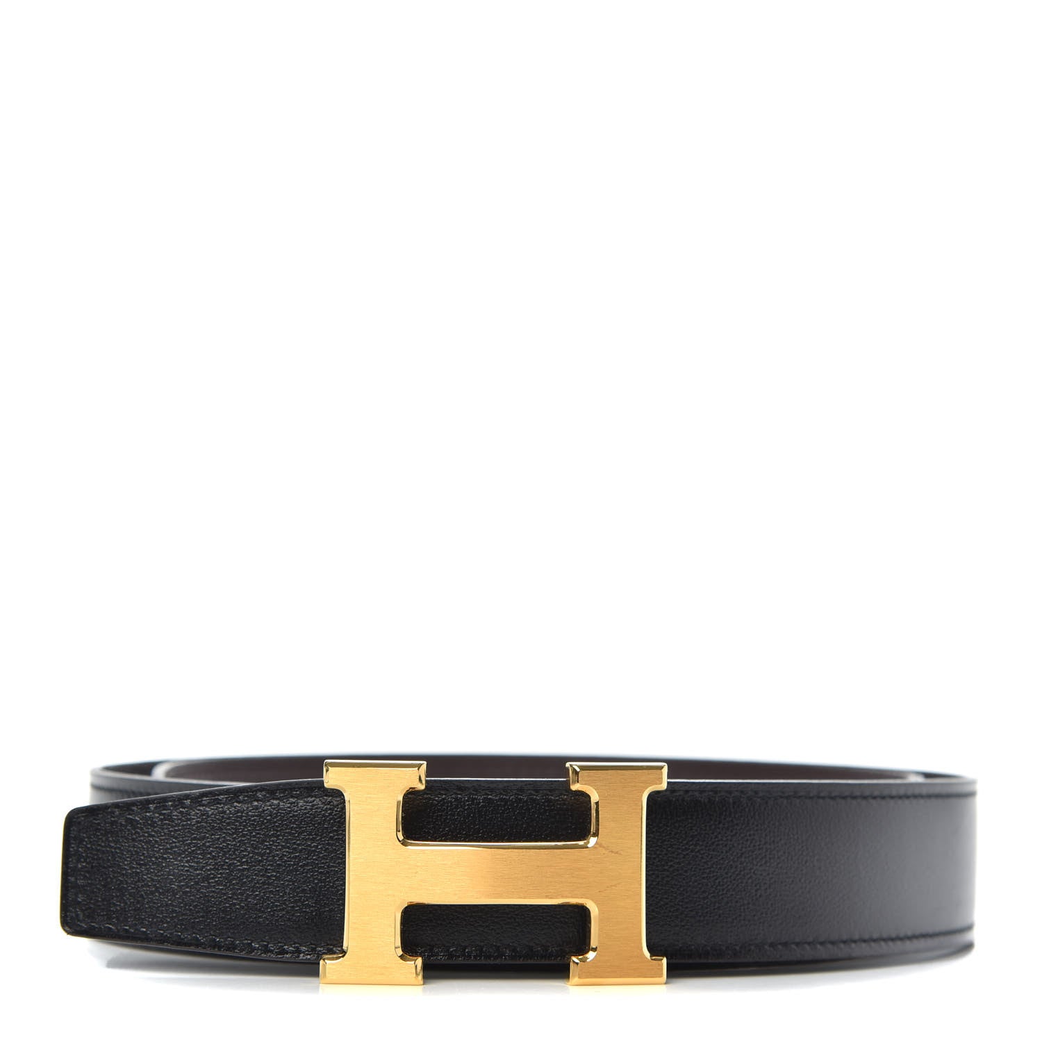 Hermes Box Togo H Belt 90 Black Chocolate 1 of 5