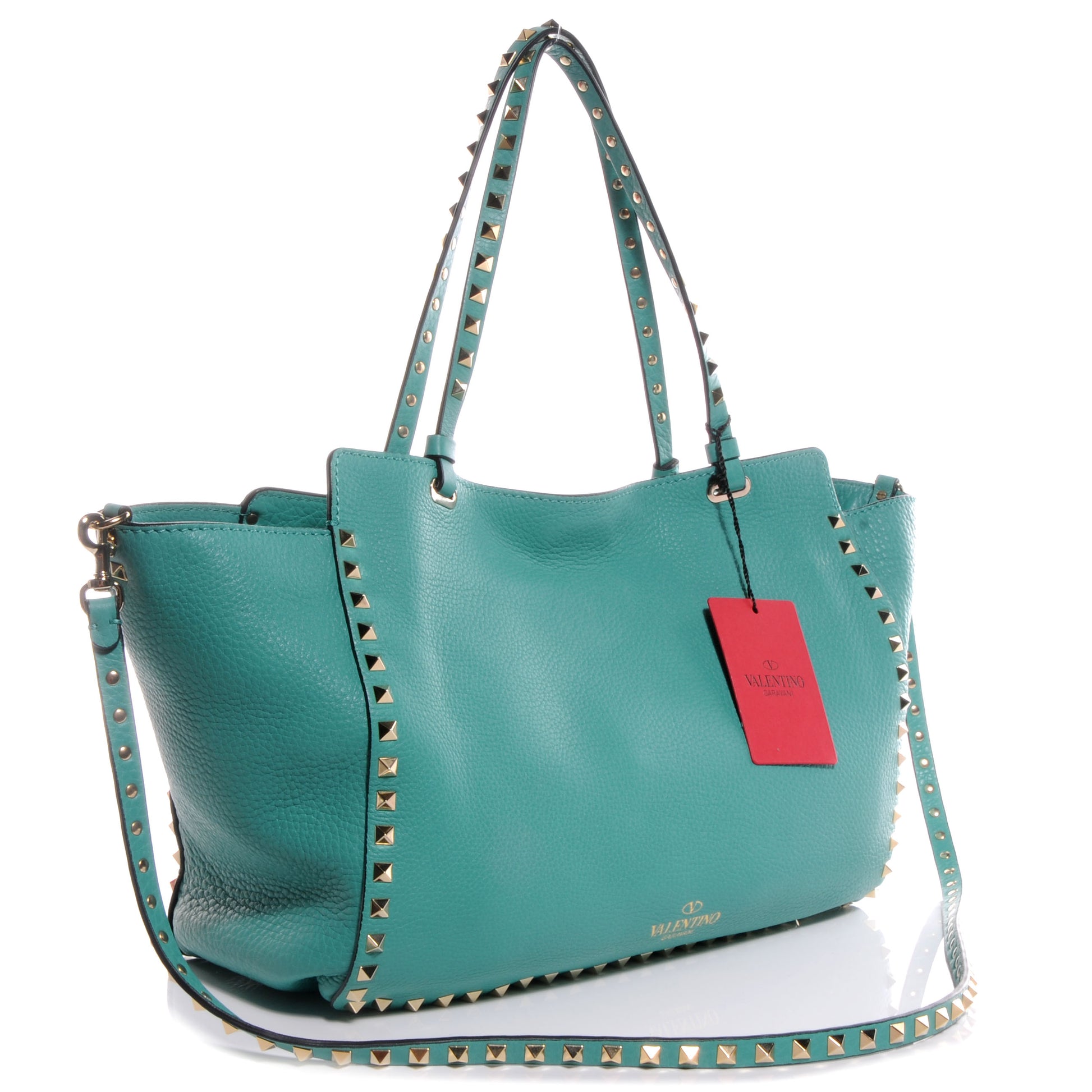 Valentino Garavani Vitello Medium Rockstud Tote Colibri 3 of 10