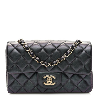Chanel Iridescent Lambskin Quilted Mini Rectangular Flap Black 1 of 10