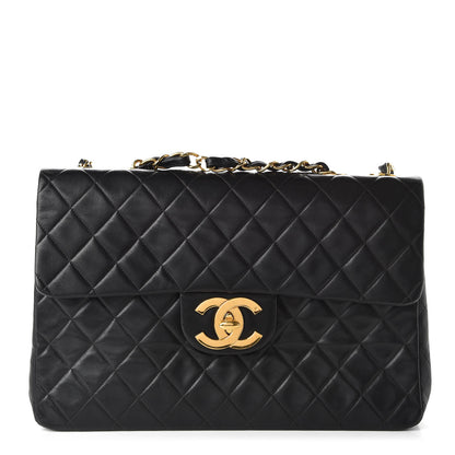 Chanel Lambskin Quilted XL Jumbo Single Flap Black 1 of 13