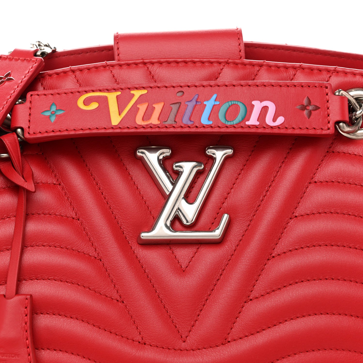 Louis Vuitton Calfskin New Wave Chain Tote Ecarlate 8 of 11