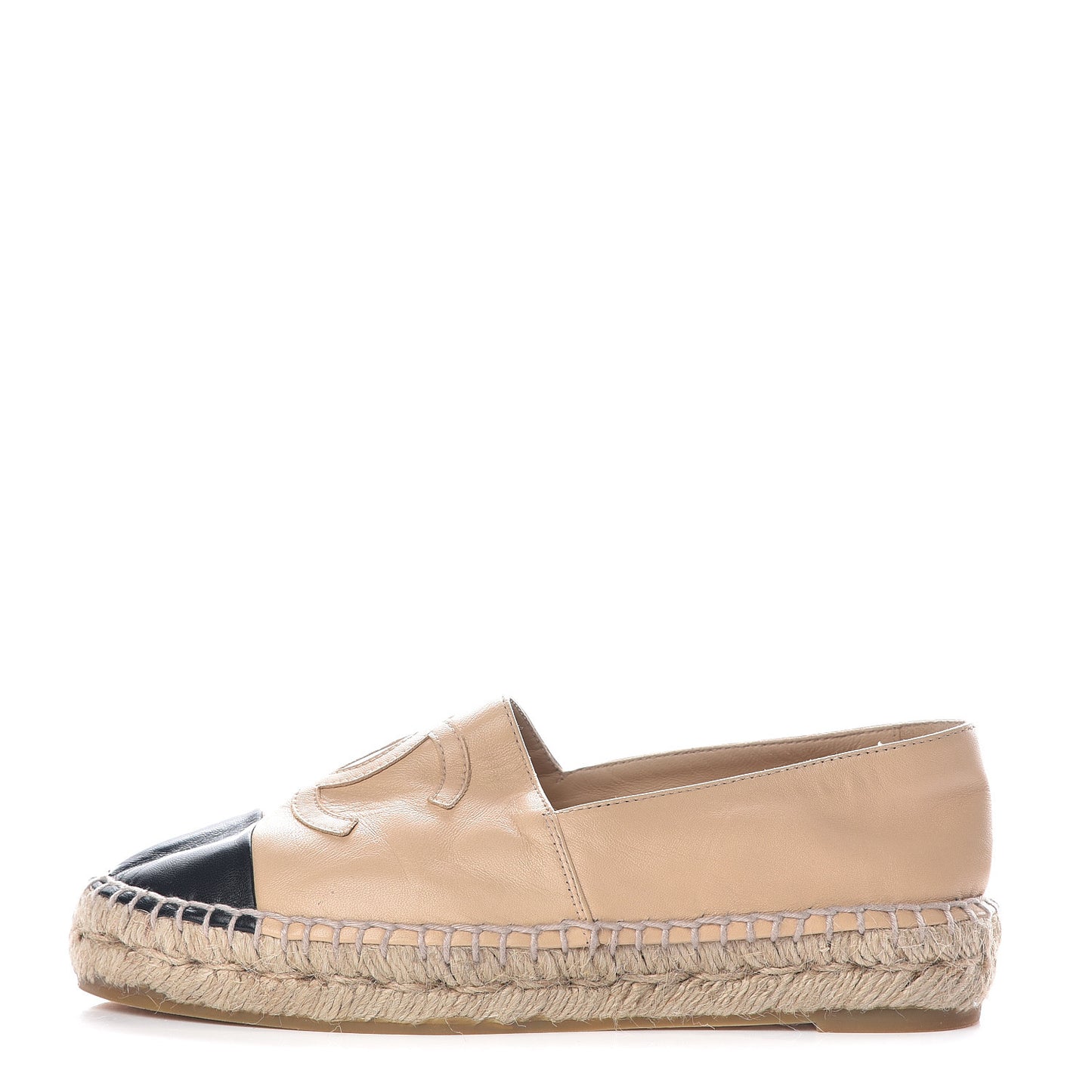 Lambskin CC Espadrilles 35 Beige Black
