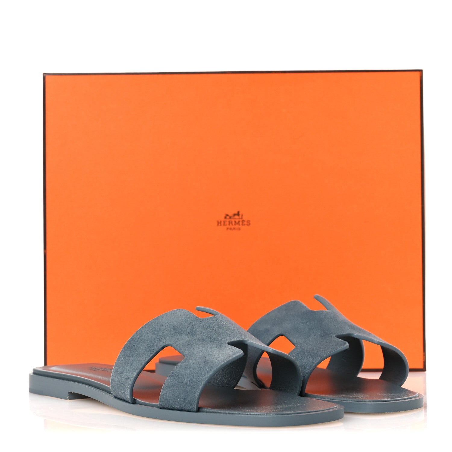 Hermes Suede Goatskin Oran Sandals 39 Bleu Tonnerre 39 Bleu Tonnerre 12 of 12